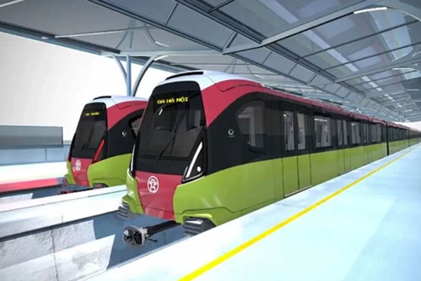 Đoàn tàu tuyến metro Nhổn - ga Hà Nội về Việt Nam đầu năm 2020